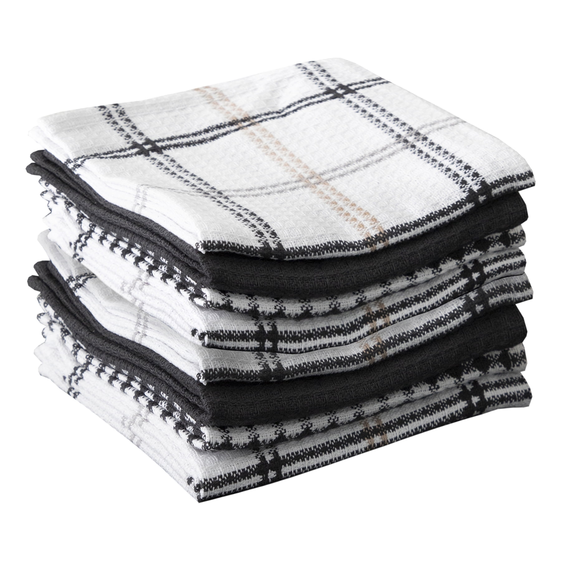 Neutral Waffle Weave Cotton Dish Cloth Set, 8-Pack