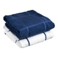 thumbnail image 1 of T-fal Solid & Checked Parquet Kitchen Towels, 2-Pack, Blue, 1 of 7