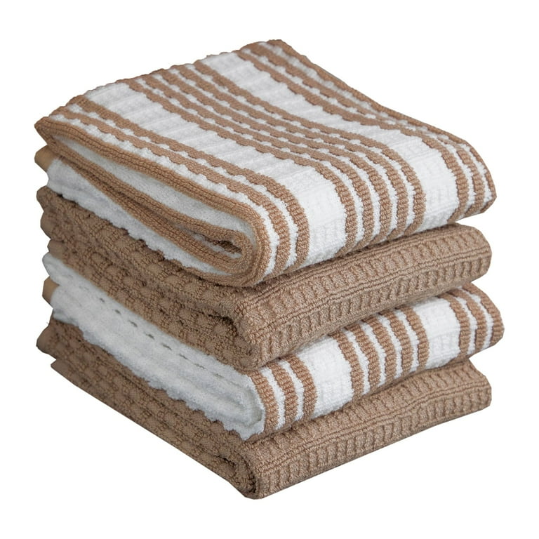 T-Fal Gray Solid and Stripe Waffle Cotton Terry Kitchen Dish Towel (Set of 6) T-Fal Gray Solid and Stripe Waffle Cotton Terry Kitchen Dish Towel (Set of 6)