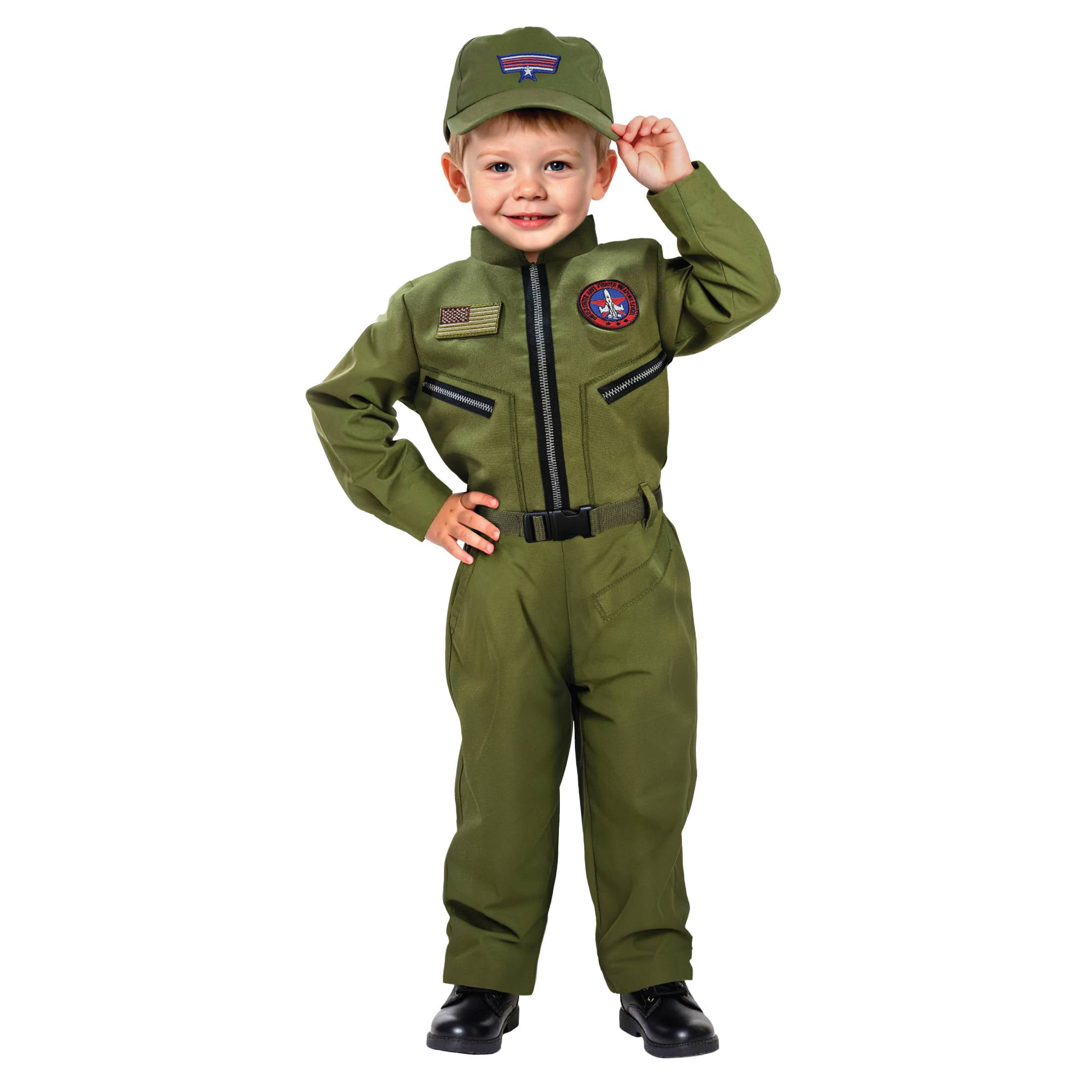 Fighter Pilot Halloween Costume for Toddler, Size 3-4T, by Way to Celebrate