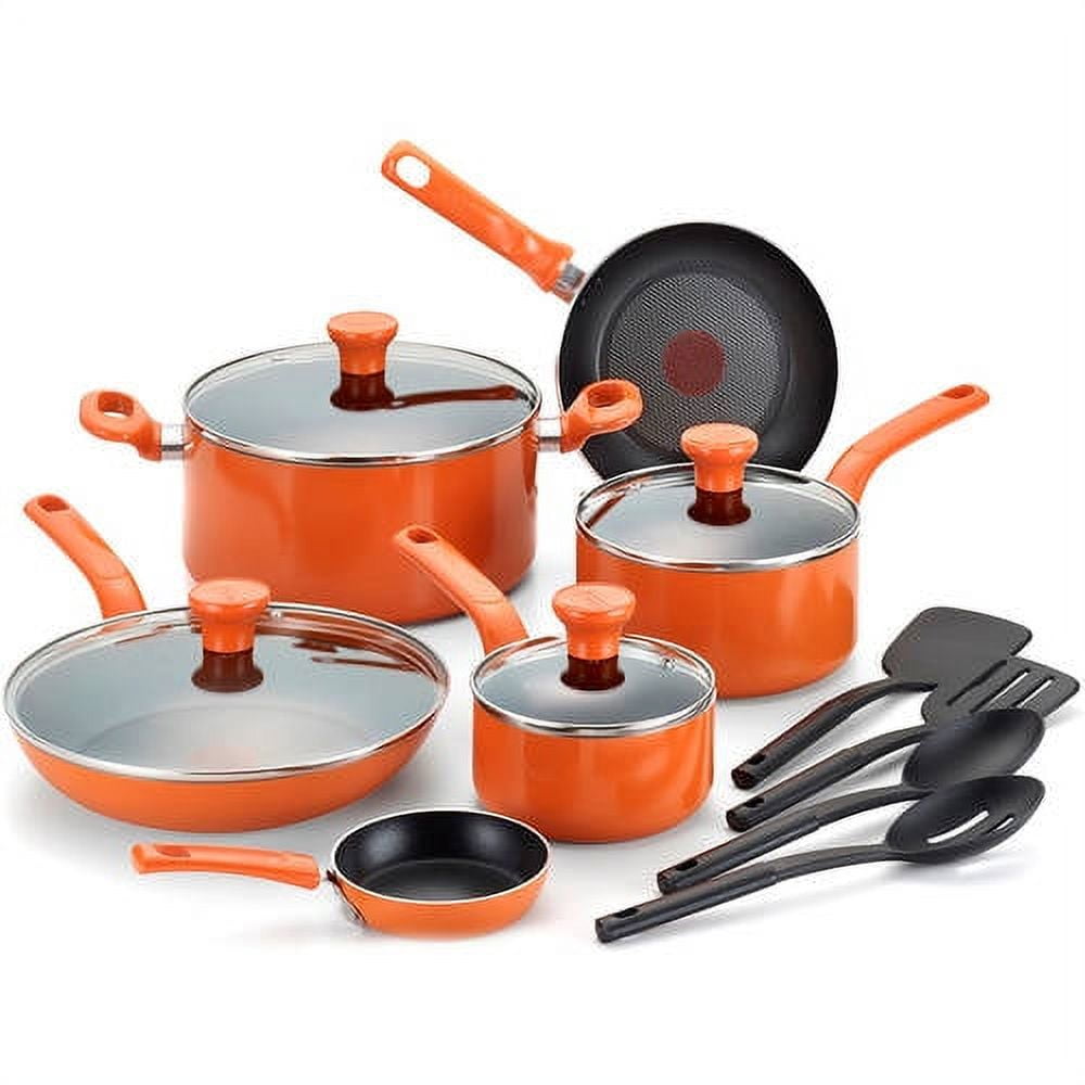 T-Fal Excite 14-Piece Nonstick Cookware Set ,Red