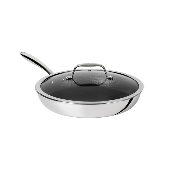 T-fal Ceramic HybridMesh Stainless Steel, 12.5 inch frypan with Lid