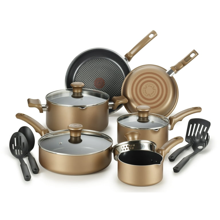 T-Fal Cook & Strain Stainless Steel Cookware Set, 14 Piece Set