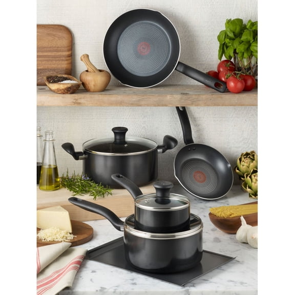 T-Fal Culinaire 16-Pc. Nonstick Aluminum Cookware Set Black
