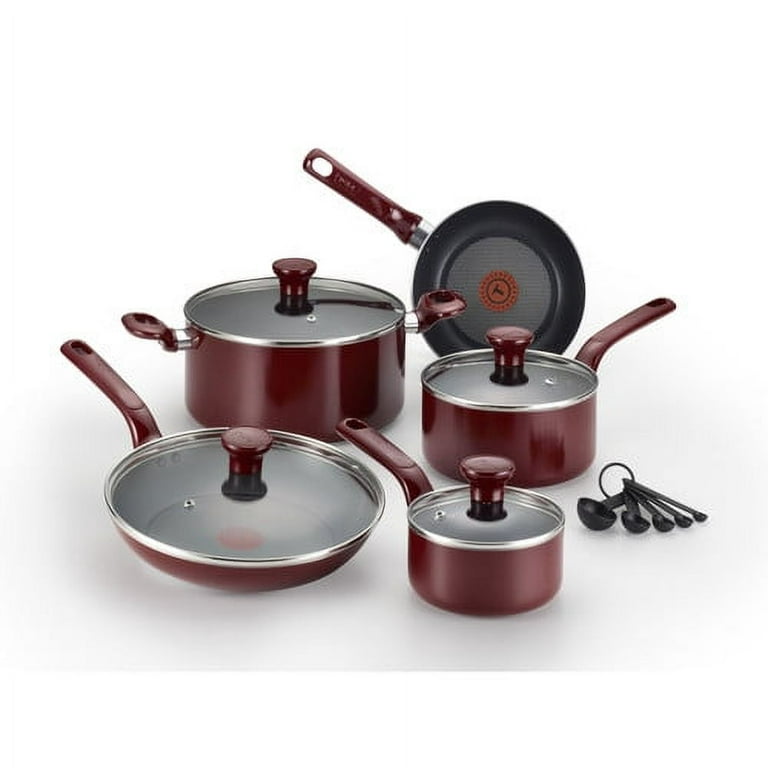 T-fal Excite 14 Piece Cookware Set, Red