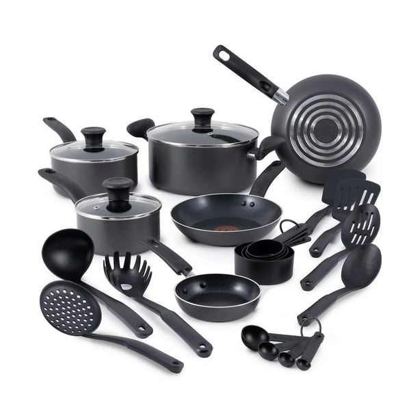 T-Fal Initiatives Aluminum Nonstick 18 PC Cookware Set