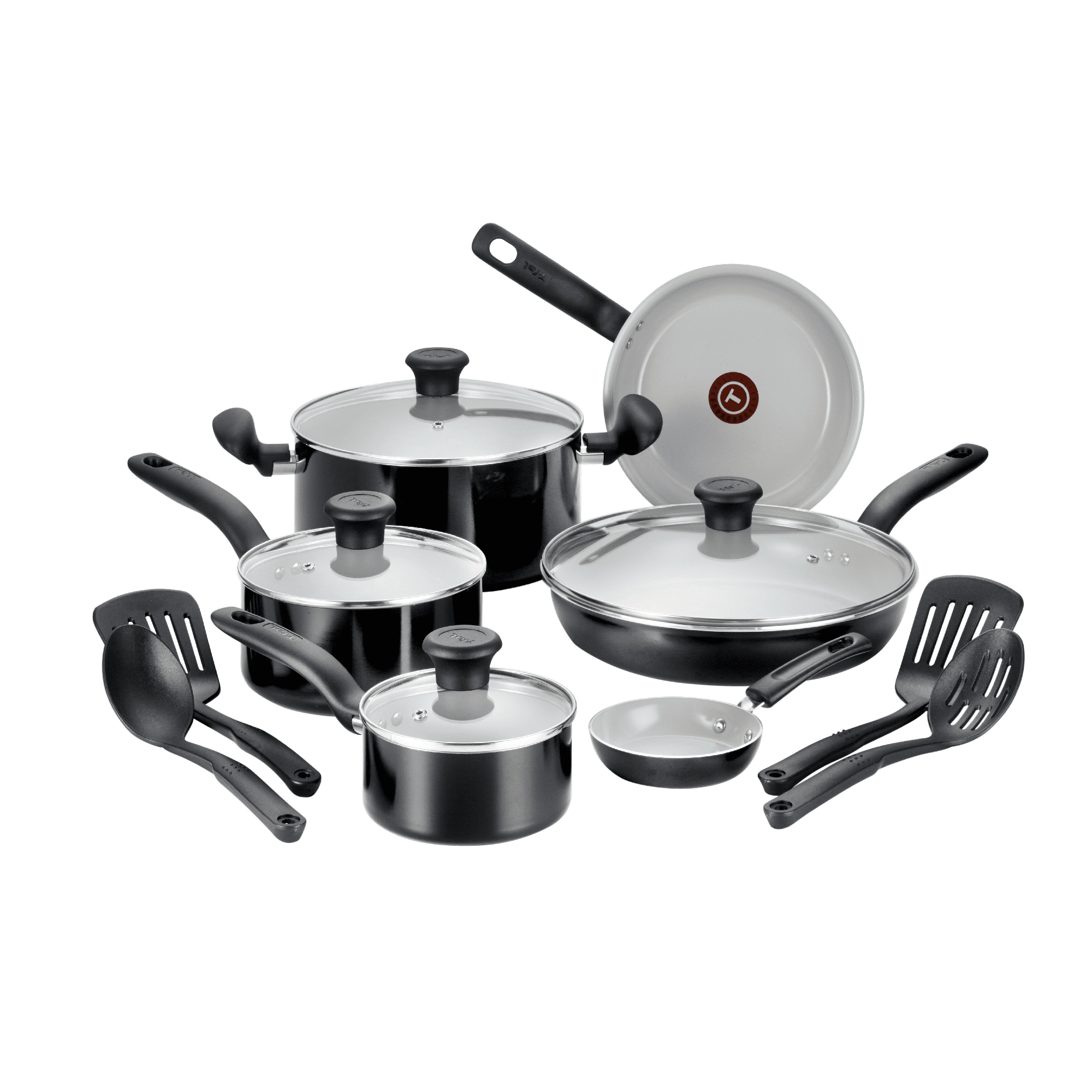 T-Fal B036SE64 Excite 14-Piece Non-stick Cookware Set - Bronze - 9654257