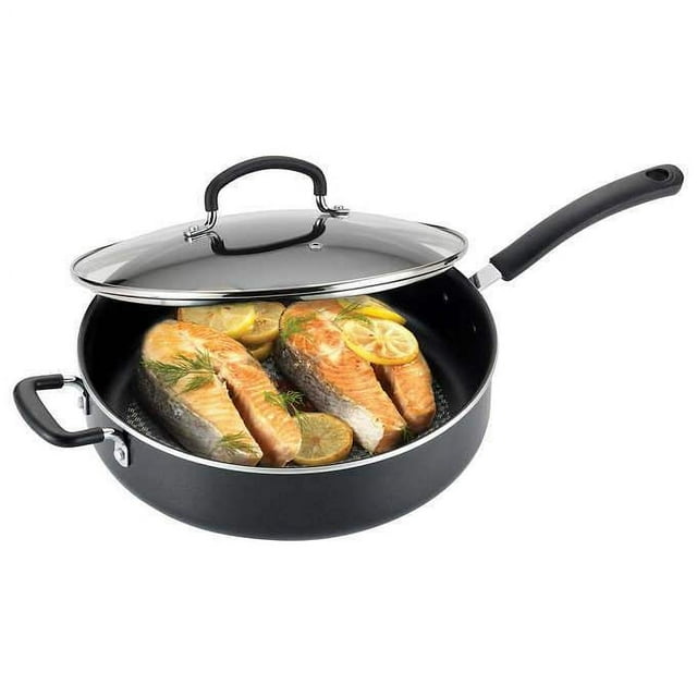 TFal NonStick 5.5 Quart Deep Saute Pan With Glass Lid