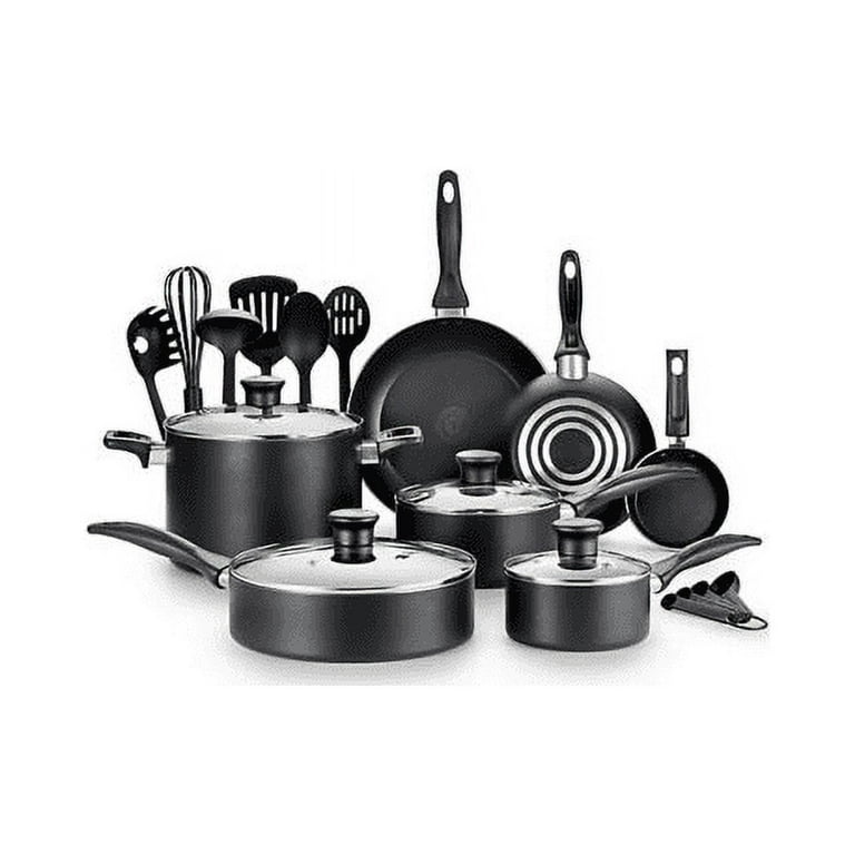 T-fal Initiatives Nonstick Cookware Set 18 Piece Oven Safe 350F Pots and  Pans, Dishwasher Safe Black - Yahoo Shopping