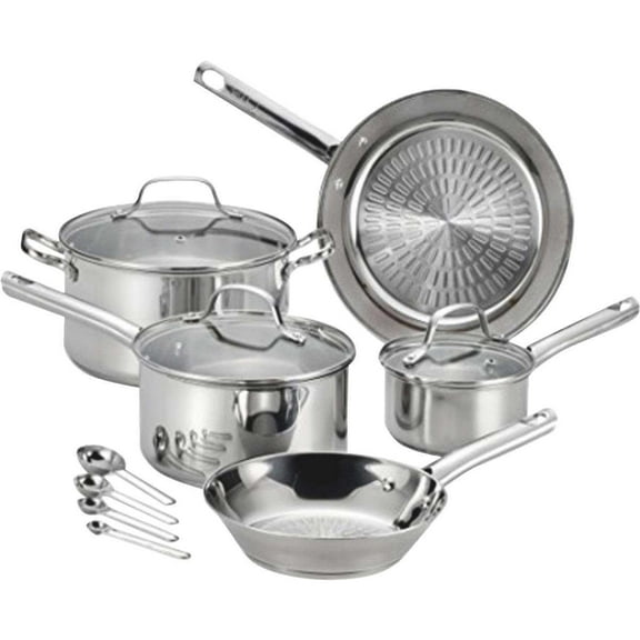 T-fal Pro E760SC Performa Stainless Steel Dishwasher Oven Safe Cookware Set, 12-Piece, Silver, 0
