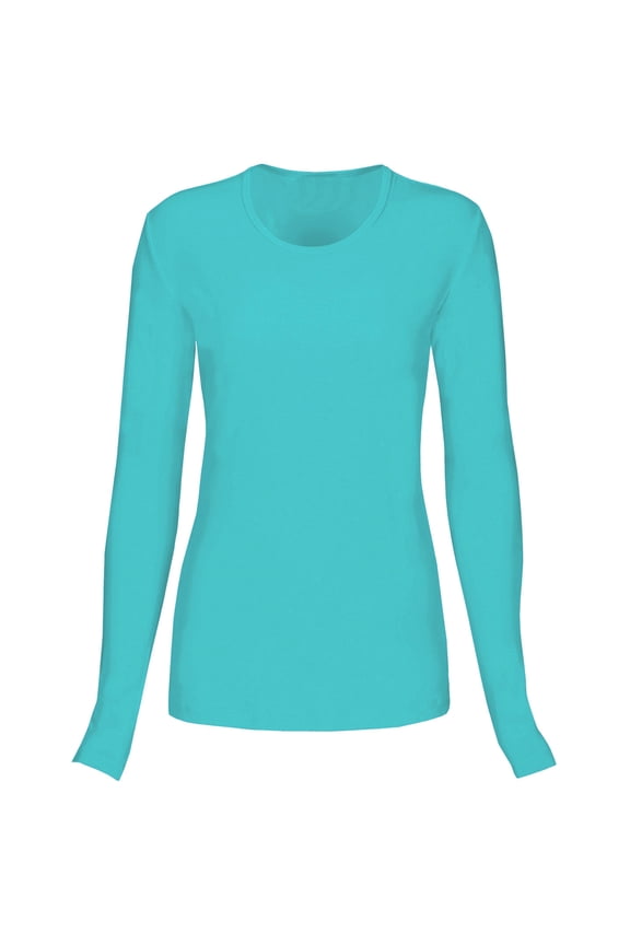 Womens Comfort Long Sleeve T-Shirt, Aqua, M
