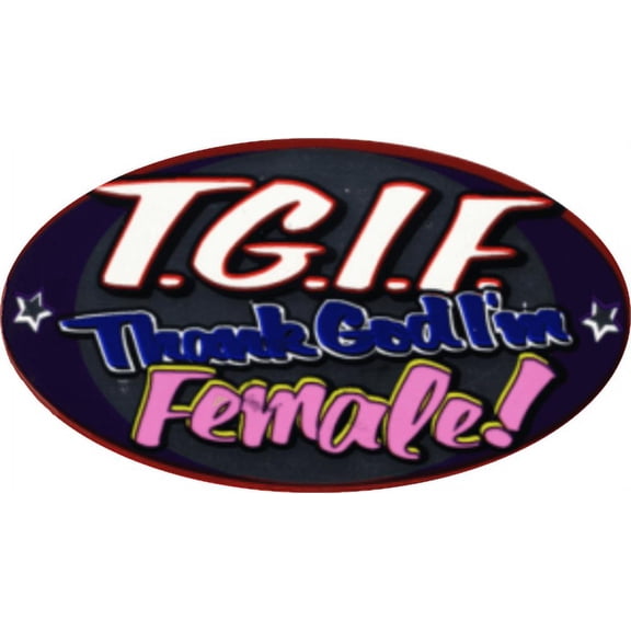 T.G.I.F. - 3 1/2" X 2 1/2" - Sticker