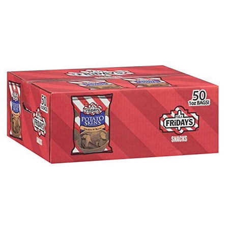 T.G.I. Friday's Cheddar & Bacon Potato Skins Snack Chips 1 oz. 50 ct. A1