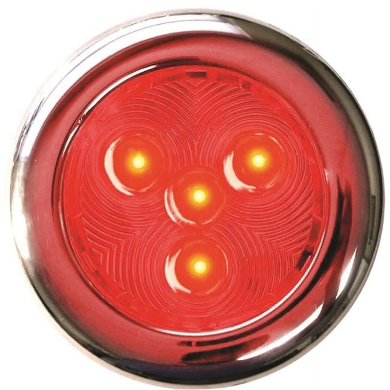 3-Inch Red LED Puck Light with Stainless Steel Bezel