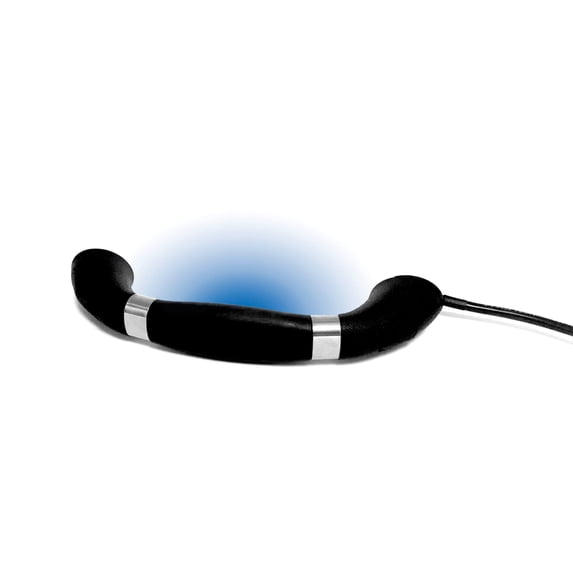 T-H Marine LED-GHBSS-B-DP Soft-Molded Grab Handle with Stainless Steel Rings - Black with Blue LED