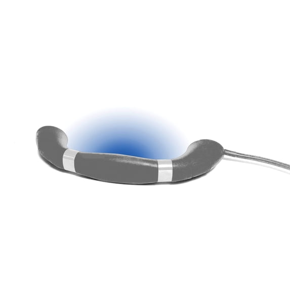 T-H Marine LED-GHGSS-B-DP Soft-Molded Grab Handle with Stainless Steel Rings - Graphite Gray with Blue LED