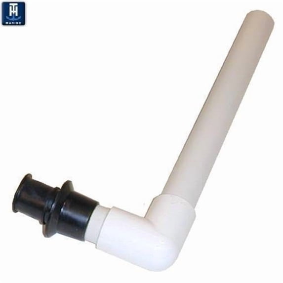 Marine Fishing Boat Aerator Overflow Drain Tube & Screen 90 Degree 1-1/8" x 12"