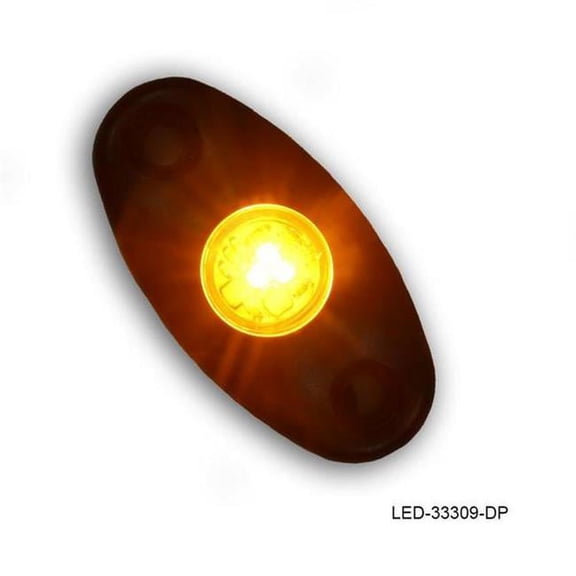 T-H Marine Supplies LED-33309-DP LED High Intensity Oval Courtesy Rock Light with Black Housing & Amber LED
