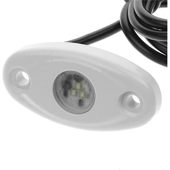 T-H Marine Supplies LED-33253-DP LED High Intensity Oval Courtesy Rock Light with White Housing & Blue LED