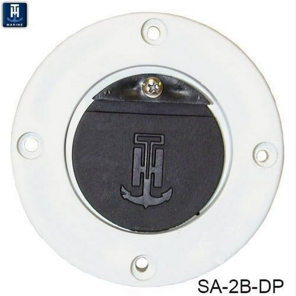 T-H Marine Supplies SA-2B-DP 1.5 in. Flush Mount Scupper Adapter, White with Black Flapper