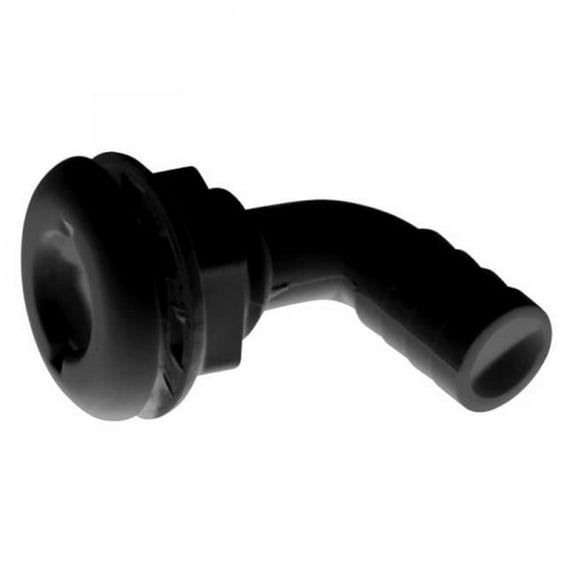 T-H Marine Supplies TH-7590-DP 0.75 in. 90 deg Plastic Elbow Thru-Hull Fitting, Black