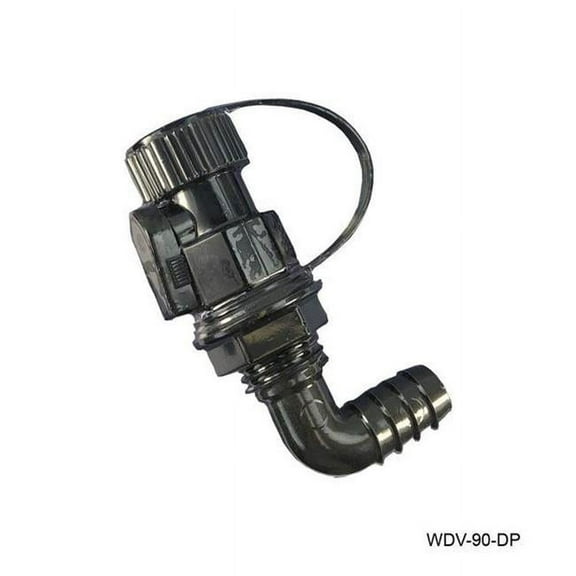 T-H Marine Supplies WDV-90-DP 90 Degree Washdown Fitting with Shutoff Valve