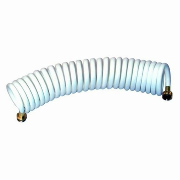 RV Marine/Boat Coiled Wash Down Hose 1/2" Dia. x 15' White