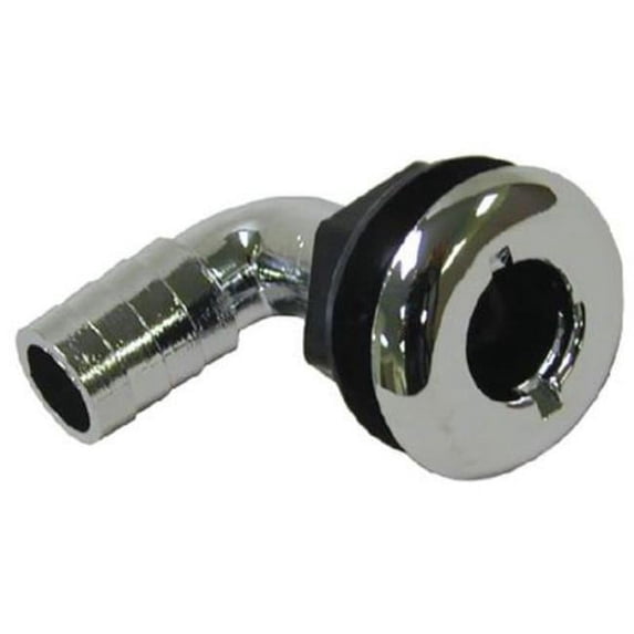 T-H Marine TH1590CPDP; Thru Hull 1-1/2 Inch90D Chr Plat