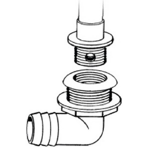 T-H Marine TH1890T; Livewell Drain 1 1/8 In Low Th