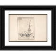thumbnail image 1 of T. H. Yudin 18x14 Black Ornate Wood Framed Double Matted Museum Art Print Titled - Boats Moored Near Cliffs of Dover (19th Century), 1 of 5