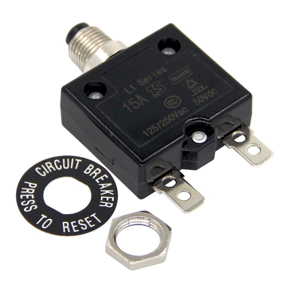 T-HOTLYST 15A Push Button Circuit Breakers with Manual Resets 125 250V 50V Accessory for Household and Commercial Applications