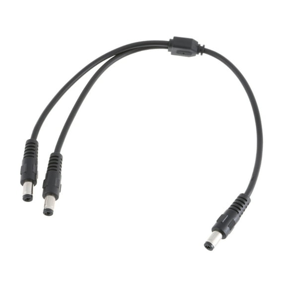 T-HOTLYST 30CM DC5.5x2.1mm Y Splitter Cable 18AWG Male to Male 5.5MMx2.1MM Splitter for Low Voltage Devices and CCTV Power Supply