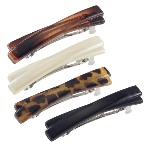 T-HOTLYST 4pack Leopards Theme Hair Clip Kids Playfulness Hairclip Washing Face Barrettes for Funny Girl's Accessories