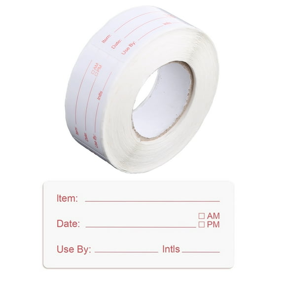 T-HOTLYST 500Pcs/Roll Food Prep Labels 1x2inch Kitchen Food Storage Adhesive Stickers Removable Refrigerator Freezer Data Labels