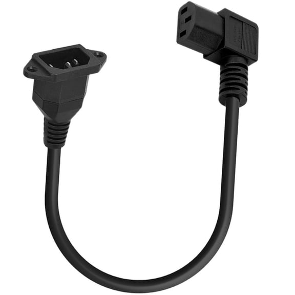 T-HOTLYST 90 Degree C13 Female to C14 Male Power Supply Extension Cord C14 to C13 Power Converter Adapter for Monitors Computers