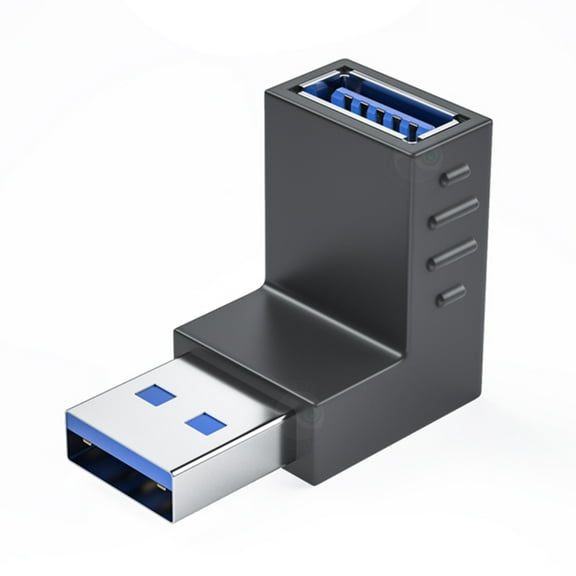 T-HOTLYST 90 Degree USB 3.0/USB 2.0 to USB 3.0/USB 2.0 Adapter 10Gbps USB 3.0/USB 2.0 Female to USB Male Adapter Data Sync Adapter