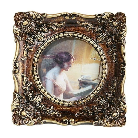 T-HOTLYST Antique Ornate Square Photo Frame for Tabletop and Wall Display,Vintage Picture Frame,Decorative Photo Frame Home Decors