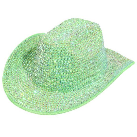 T-HOTLYST Bridal Panama Hat Eye-catching Embellished Rhinestones for Women Bride Hat Sparkling Embellished Caps Bridal Accessories