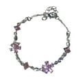 thumbnail image 1 of T-HOTLYST Chic Pink Zircon Cherry Blossoms Bracelet Charming Pink Crystal Cherry Bracelet Stylish Wristband for Special Occasions, 1 of 10