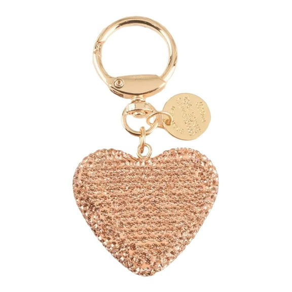 T-HOTLYST Elegant Charm Stylish Rhinestones Heart Keychain Crystals Bag Ornament Car Accessory for Women and Girls Casual Wear