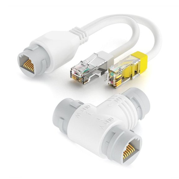 T-HOTLYST Ethernet POE Splitter for Security Cameras, 2Way Networking Cable RJ45 Connectors, Easy Installation Efficiency Booster