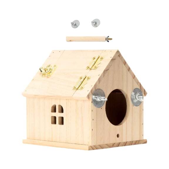 T-HOTLYST Hanging Wood Bird House Breeding Parrots Natural Bird Safe Nestings Box Suitable for Indoor or Outdoor Use