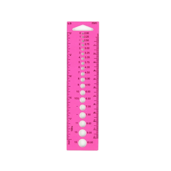 T-HOTLYST Knitting Needle Gauge Measuring Tool Plastic Knitting Gauge Ruler Stitching Needle Gauge Tool, Circle Geometric Template