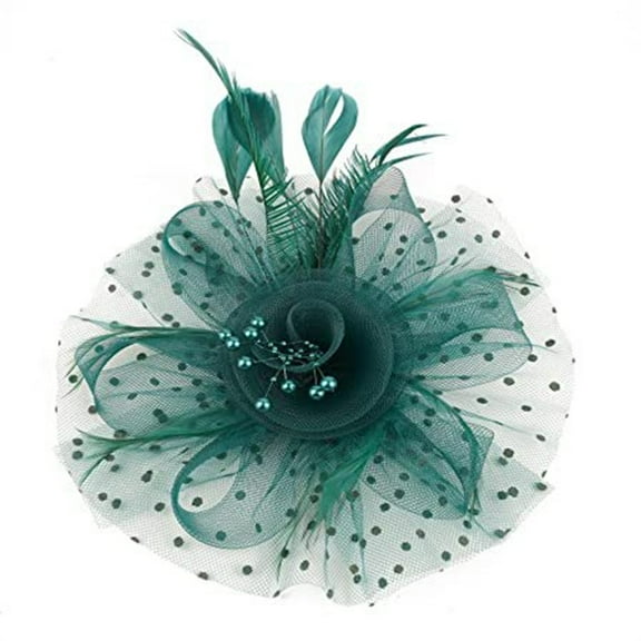T-HOTLYST Lightweight Mesh Feather Headpiece for Women Vintage Style Fascinator Hairpieces Hair Decors for Party and Wedding Wear