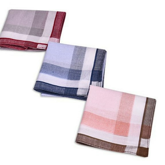 T-HOTLYST Men’s Fabric Handkerchief Set of 3 Pocket Hankie Towel Sweat Wiping Handkerchiefs for Adult Business Suit Square Pocket