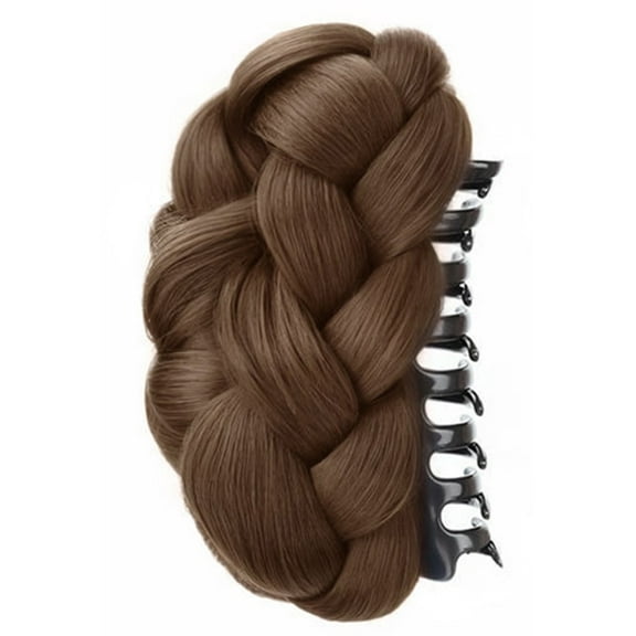 T-HOTLYST Natural Looking Twisted Braided Bun Hairpiece For Women with Voluminous Styles And Convenient Claw Clip for Formal Event