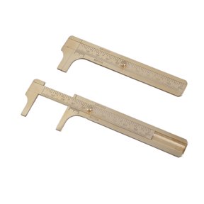 T-HOTLYST Pack Of 2 Small Brass Calipers Easy Carry Measuring Tool Hand Brass Vernier Calipers with Clear Scale for Rings & Jewelry