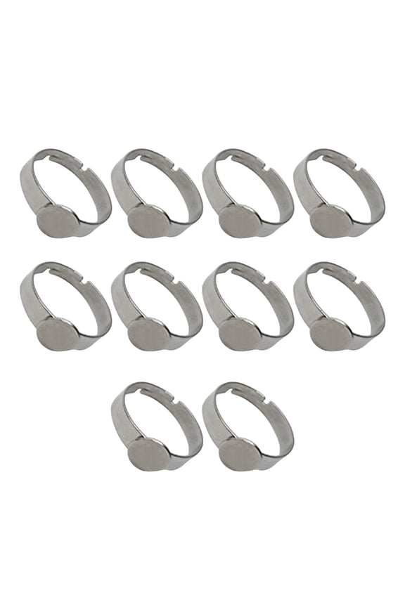 Pack of 10 Adjustable Rings Blanks Base In Stainless Steel Individualized Rings Blanks for Unique DIY Jewelry Making