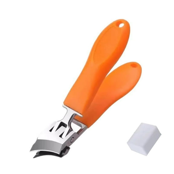 T-HOTLYST Portable Nail Clippers with Catcher Portable Fingernail Clippers with Wide Mouth,Anti Splash Stainless Steel Nail Cutter