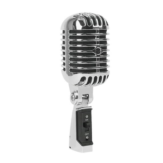 T-HOTLYST Retro Microphone Vintage Dynamic Vocal Microphone Metal Frame with Vintage Self-tensioning for Live Performances